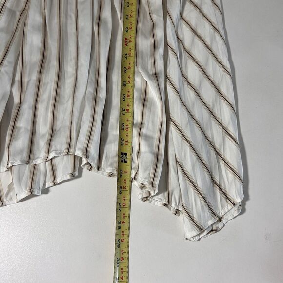 Vince Midi Skirt Women’s S Satin Striped Asymmetrical Grunge Fairy Boho - Picture 7 of 8